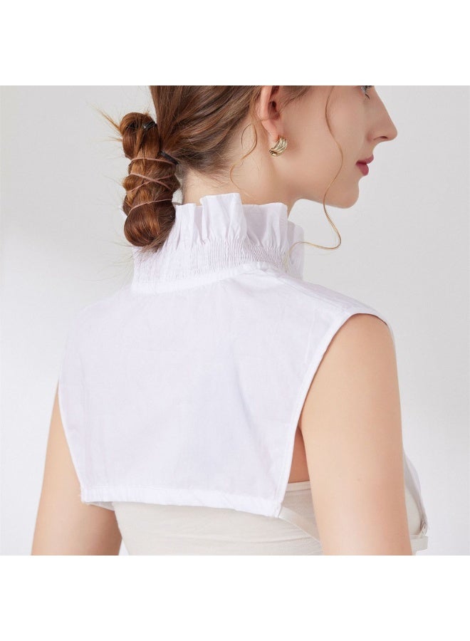 False Collar Detachable Elegant Half Shirt Blouse False Collar Elegant Ruffle Stand Type for Women - Image 5